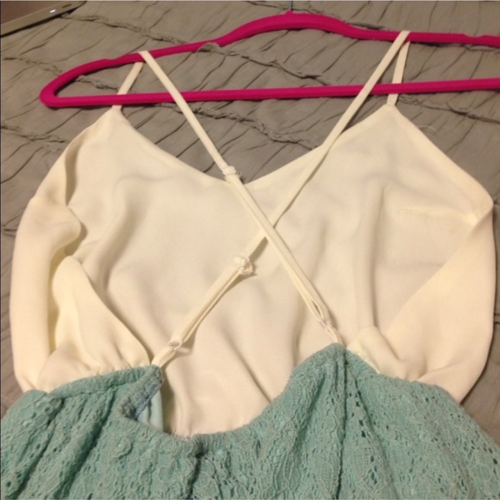 Lace Crochet Scalloped Hem Playsuit Robin Egg - Picture 3 of 6
